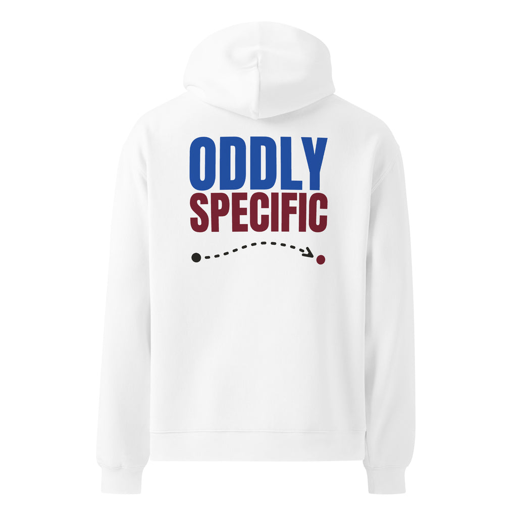 Oddly Specific oversized hoodie in White, back view