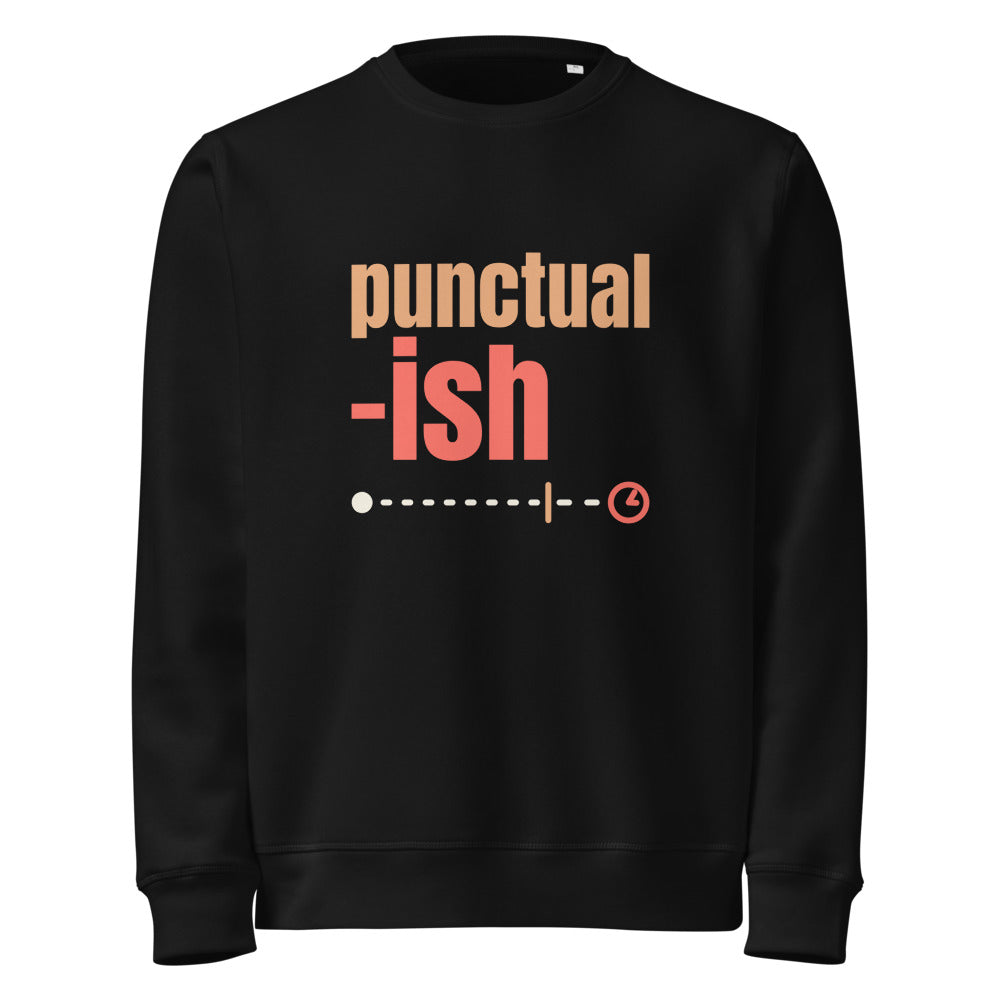 Punctual-ish organic sweatshirt in Black, front
