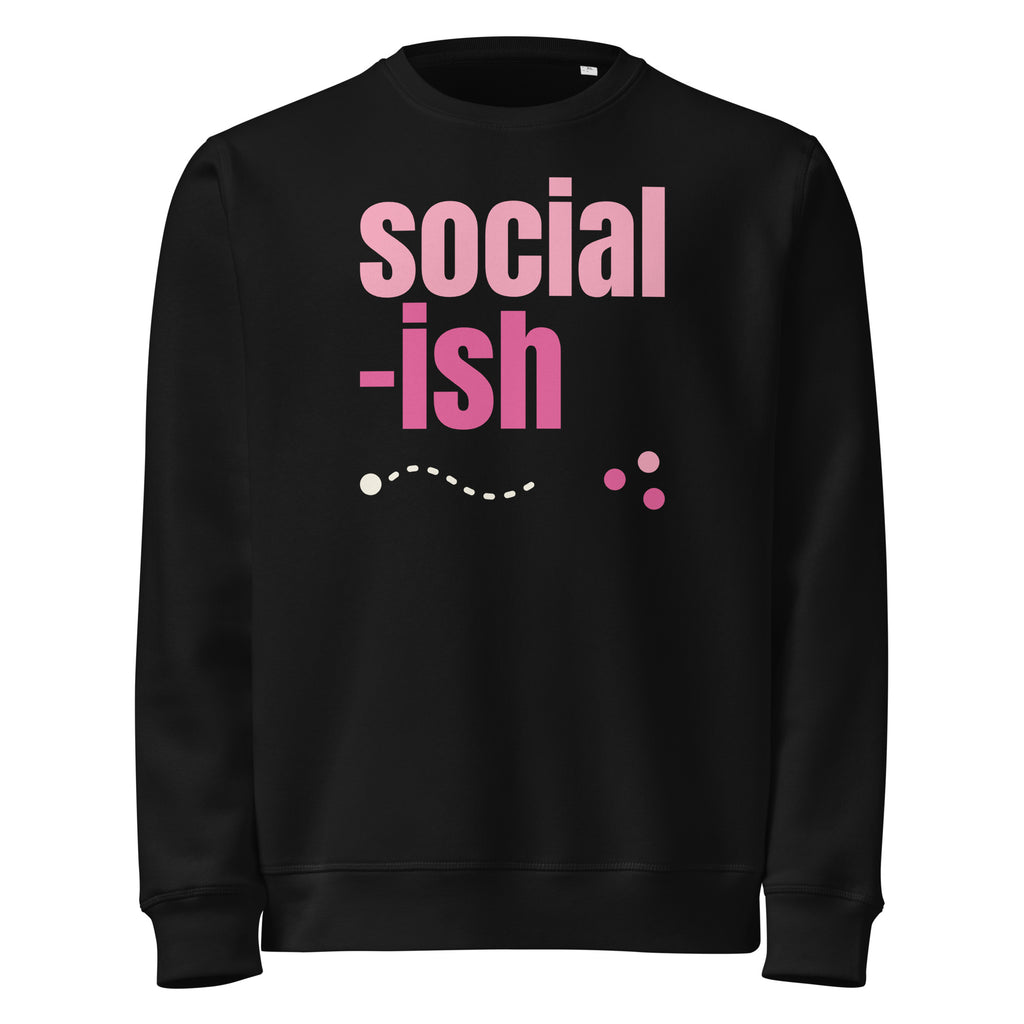 Social-ish organic sweatshirt in Black, front