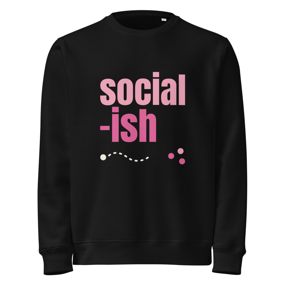 Social-ish organic sweatshirt in Black, front