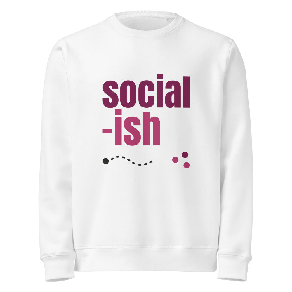 Social-ish organic sweatshirt in White, front