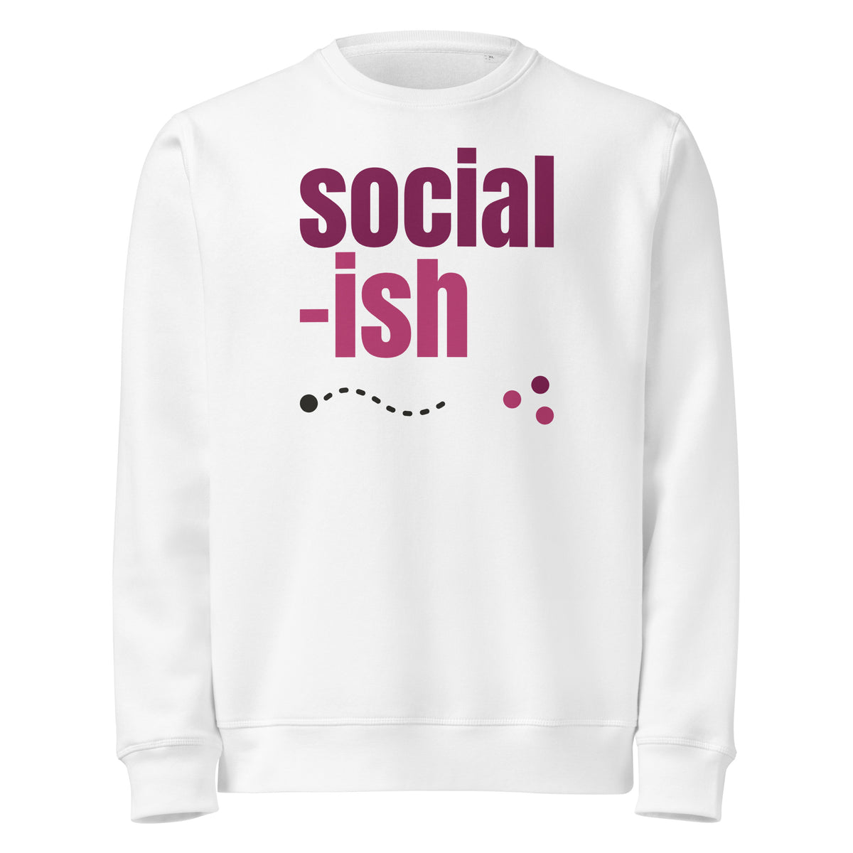 Social-ish organic sweatshirt in White, front
