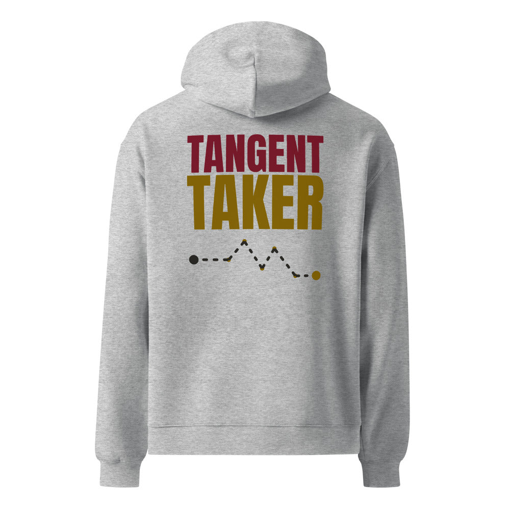 Tangent Taker oversized hoodie in Athletic Heather, back print