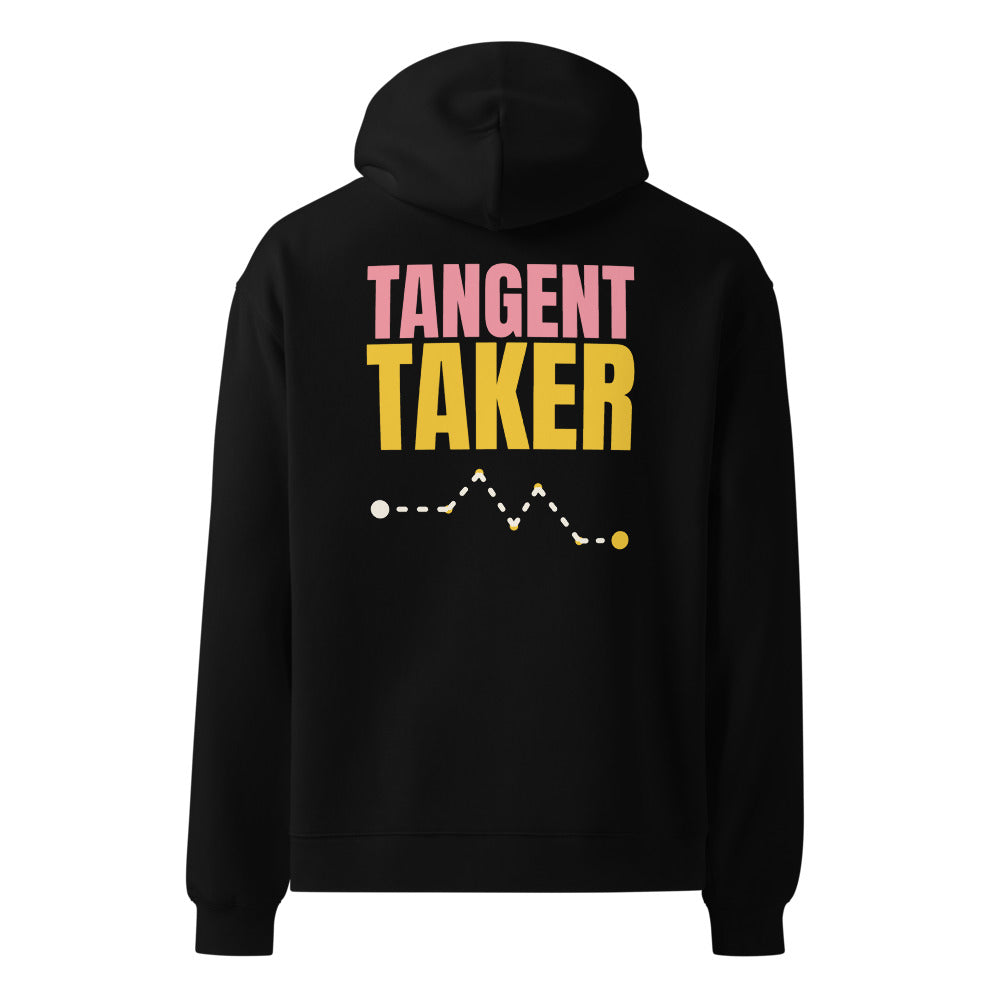 Tangent Taker oversized hoodie in Black, back print