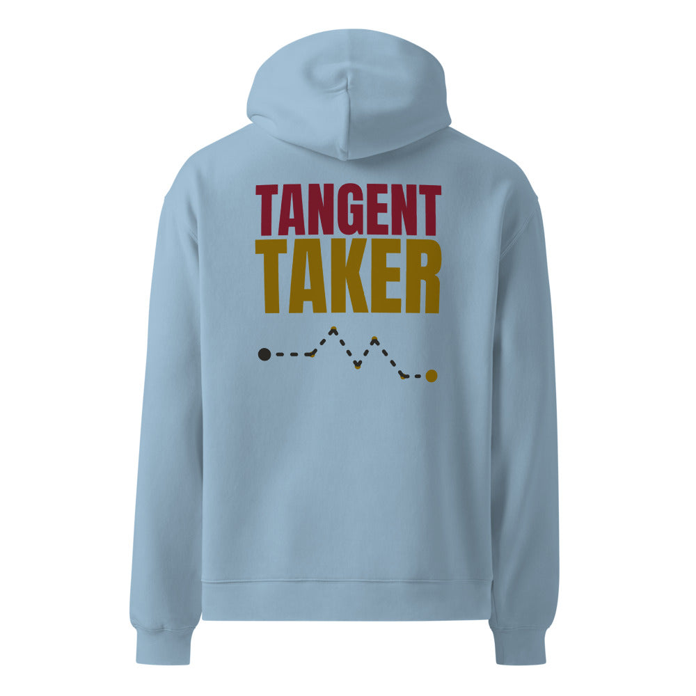 Tangent Taker oversized hoodie in Carolina Blue, back print