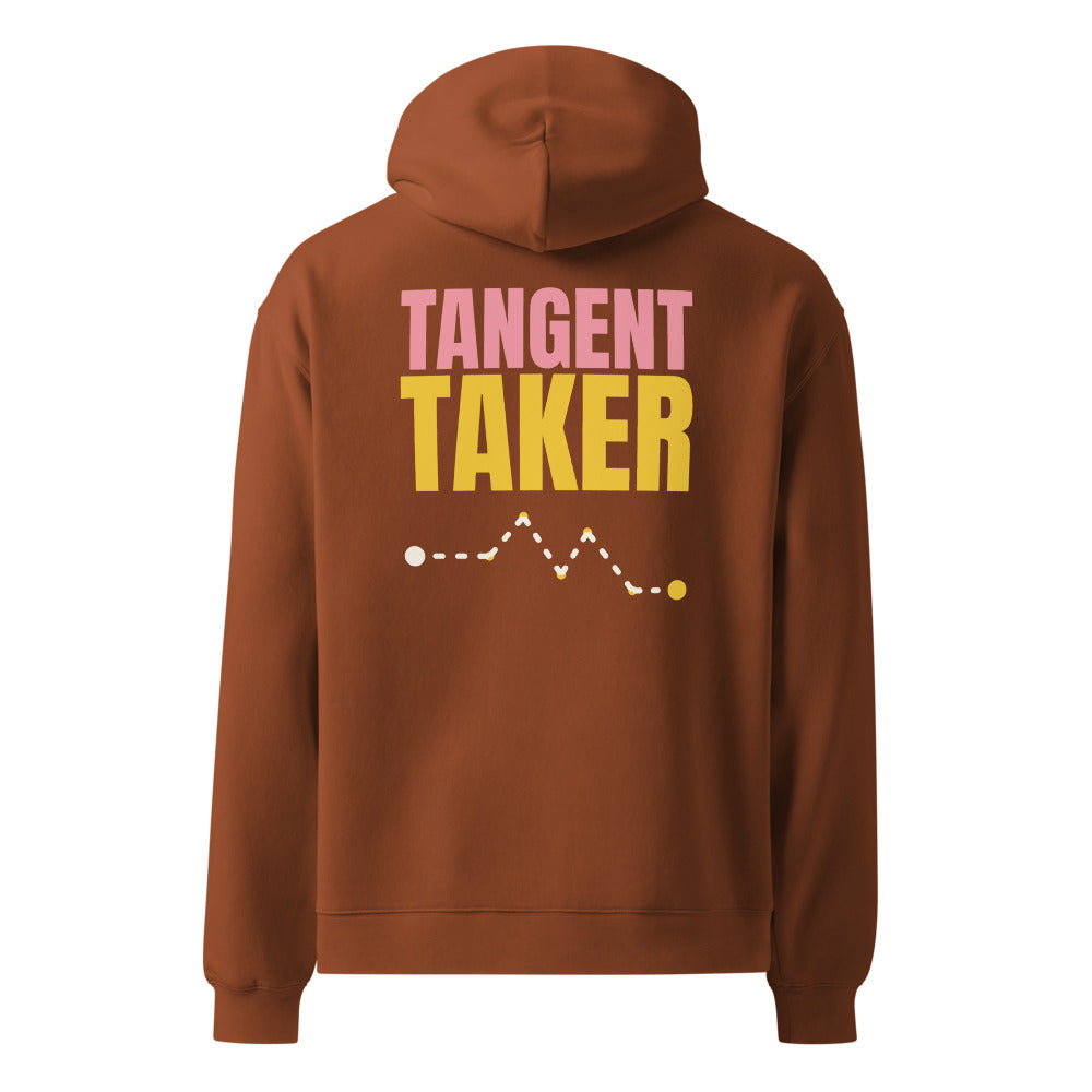 Tangent Taker oversized hoodie in Clay, back print