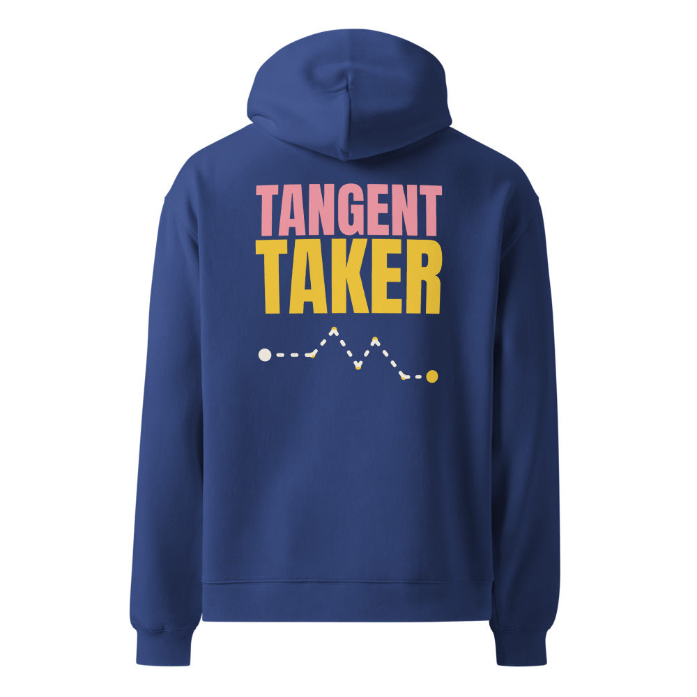 Tangent Taker oversized hoodie in Cobalt, back print