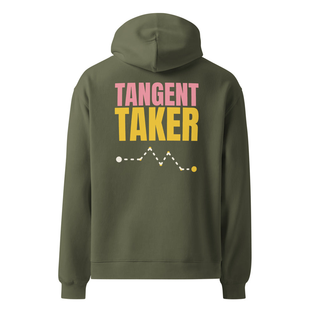 Tangent Taker oversized hoodie in Cypress, back print
