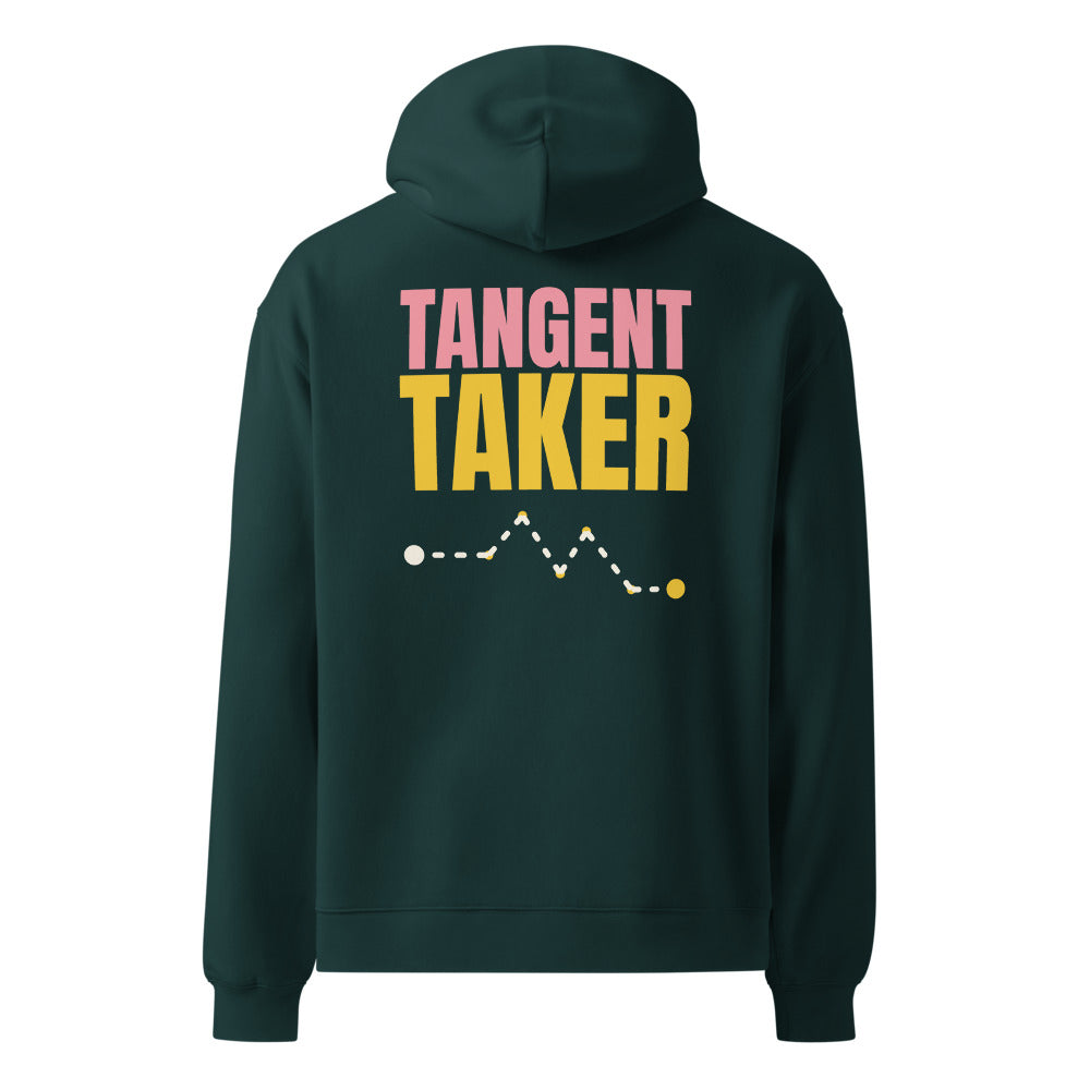 Tangent Taker oversized hoodie in Pine Green, back print