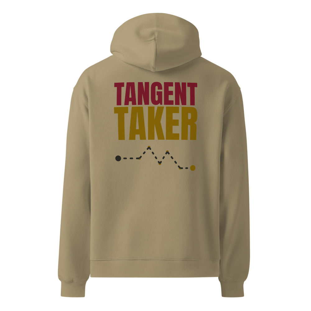 Tangent Taker oversized hoodie in Sand, back print