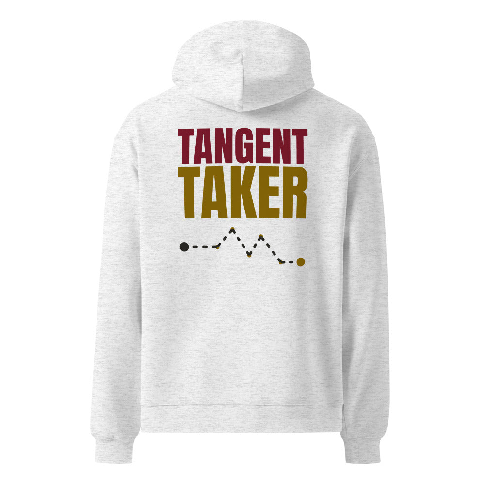 Tangent Taker oversized hoodie in White Heather, back print