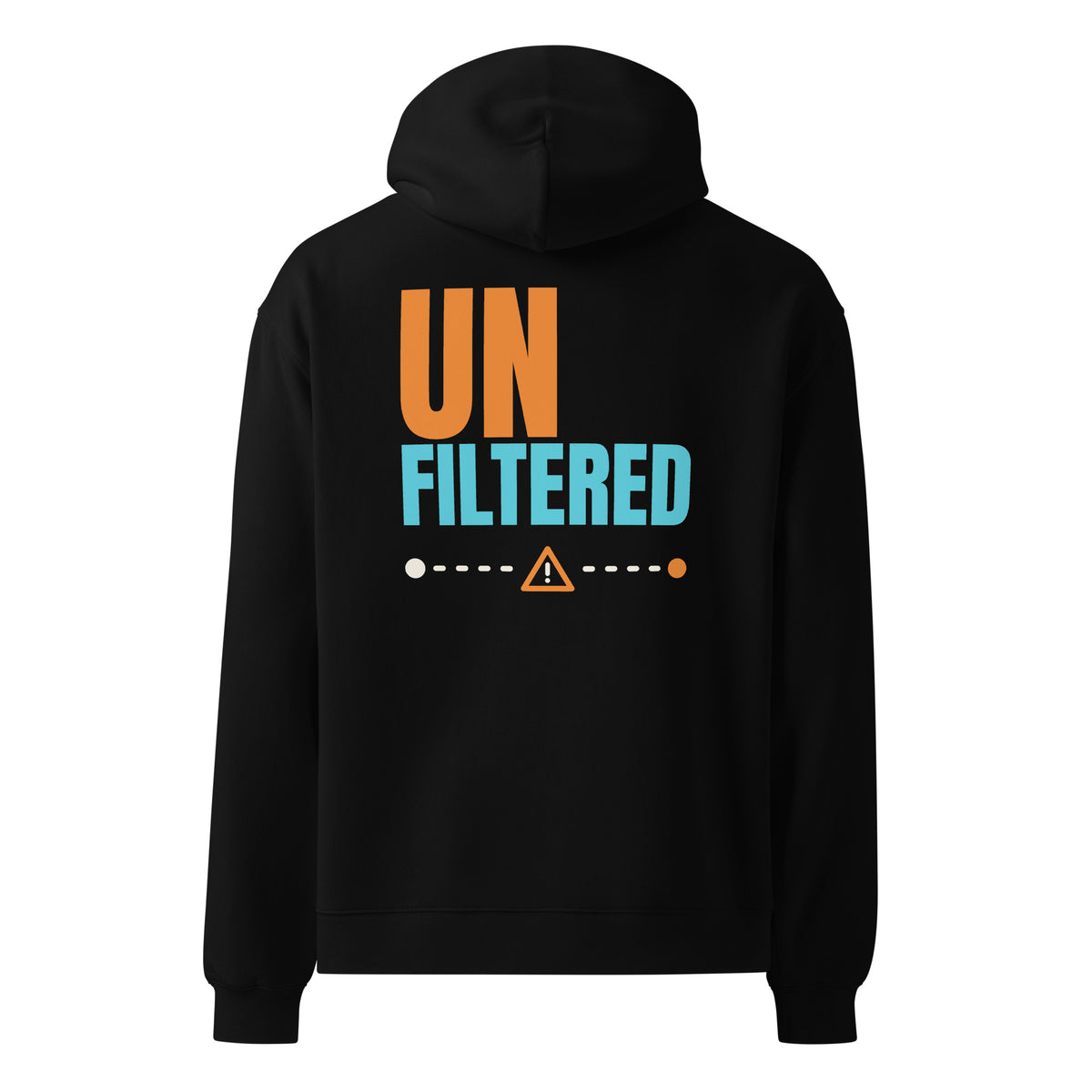 Unfiltered oversized hoodie in Black, back view