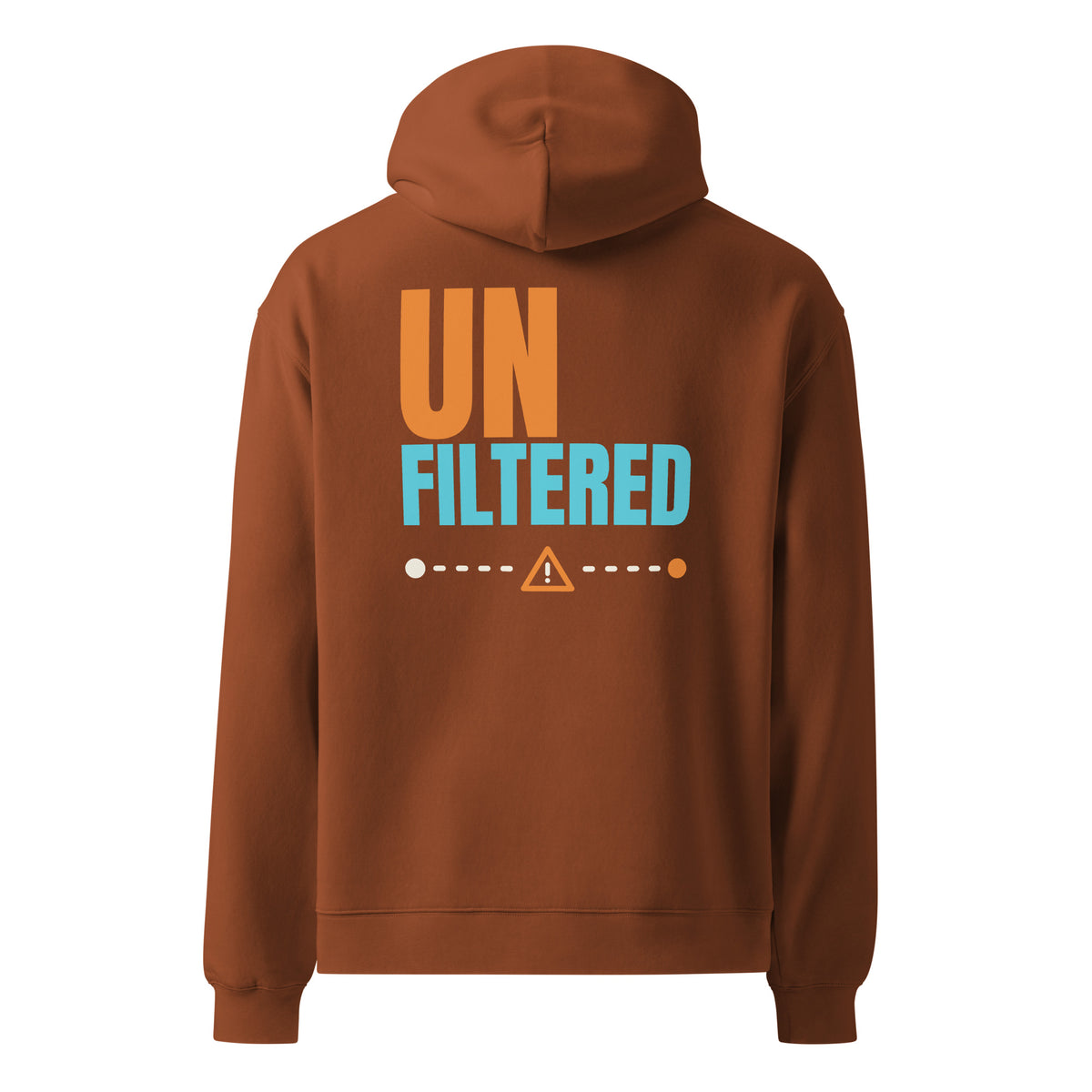 Unfiltered oversized hoodie in Clay, back view