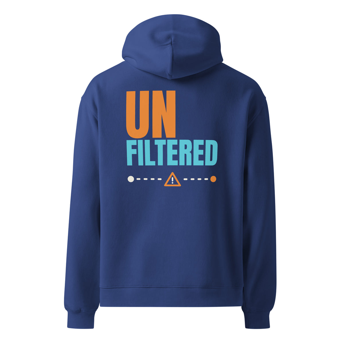 Unfiltered oversized hoodie in Cobalt, back view