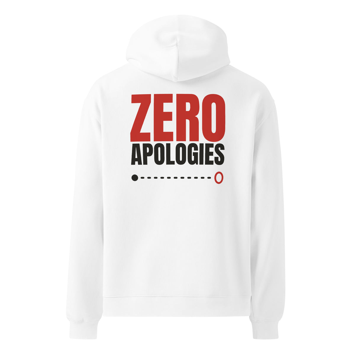 Zero Apologies oversized hoodie in White, back view