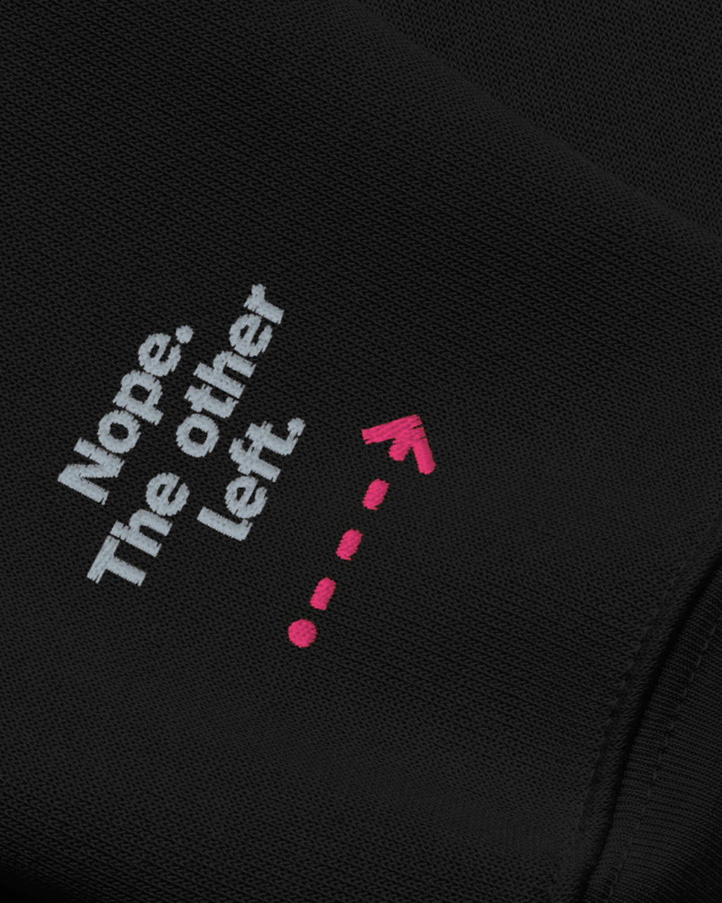 Embroidery close-up, right cuff: Nope. The other left.