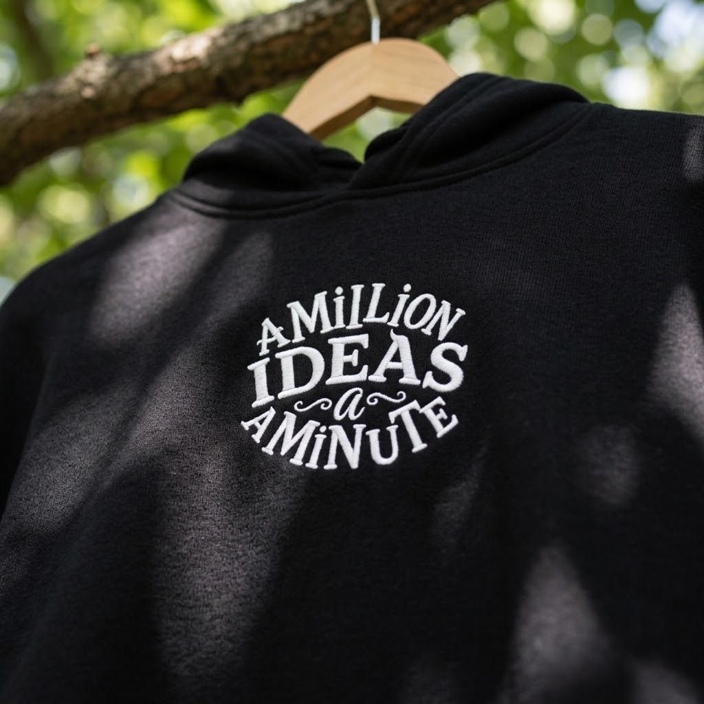 A Million Ideas A Minute | Embroidered Crop Hoodie | Sass & Spoons